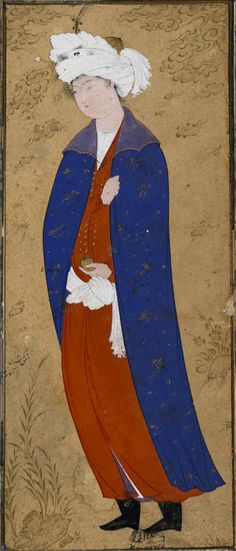 Un page debout, Reza Abbâsi, vers 1590.